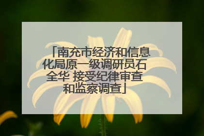 南充市经济和信息化局原一级调研员石全华 接受纪律审查和监察调查