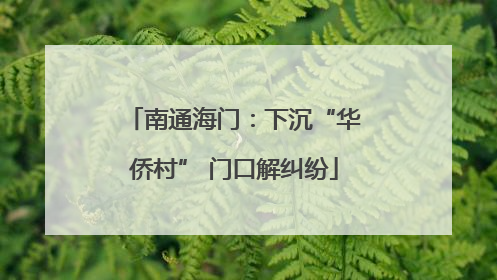 南通海门：下沉“华侨村” 门口解纠纷