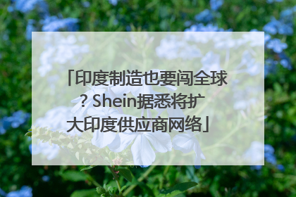 印度制造也要闯全球？Shein据悉将扩大印度供应商网络
