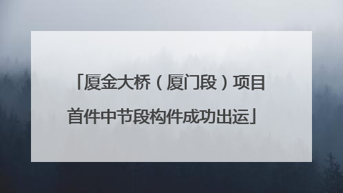 厦金大桥（厦门段）项目首件中节段构件成功出运