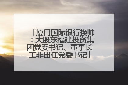 厦门国际银行换帅：大股东福建投资集团党委书记、董事长王非出任党委书记