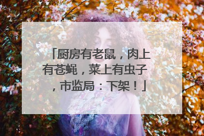 厨房有老鼠，肉上有苍蝇，菜上有虫子，市监局：下架！