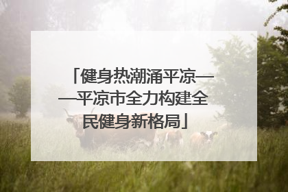 健身热潮涌平凉——平凉市全力构建全民健身新格局