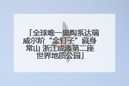 全球唯一奥陶系达瑞威尔阶“金钉子”藏身常山 浙江或添第二座世界地质公园