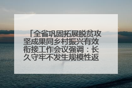 全省巩固拓展脱贫攻坚成果同乡村振兴有效衔接工作会议强调：长久守牢不发生规模性返贫致贫底线 王宁出席并讲话 王予波主持