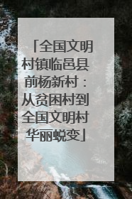 全国文明村镇临邑县前杨新村：从贫困村到全国文明村华丽蜕变