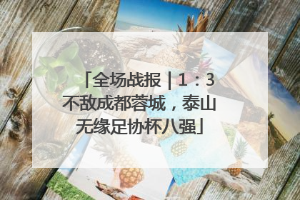 全场战报｜1：3不敌成都蓉城，泰山无缘足协杯八强