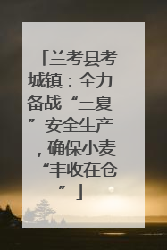 兰考县考城镇：全力备战“三夏”安全生产，确保小麦“丰收在仓”
