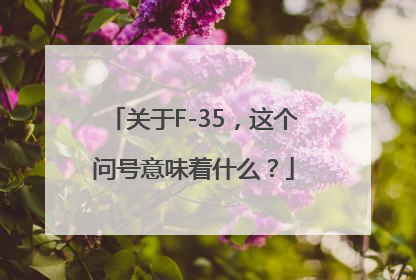 关于F-35，这个问号意味着什么？