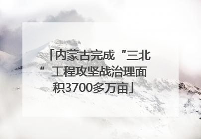 内蒙古完成“三北”工程攻坚战治理面积3700多万亩