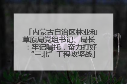 内蒙古自治区林业和草原局党组书记、局长：牢记嘱托，奋力打好“三北”工程攻坚战