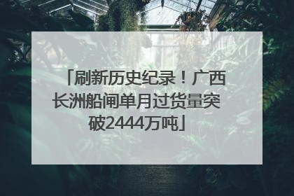 刷新历史纪录！广西长洲船闸单月过货量突破2444万吨