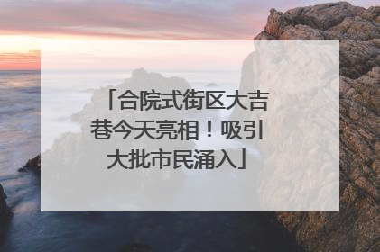 合院式街区大吉巷今天亮相！吸引大批市民涌入