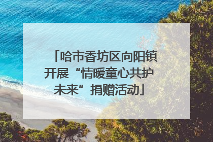 哈市香坊区向阳镇开展“情暖童心共护未来”捐赠活动