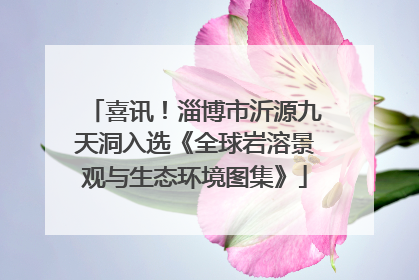 喜讯！淄博市沂源九天洞入选《全球岩溶景观与生态环境图集》
