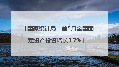 国家统计局：前5月全国固定资产投资增长3.7%