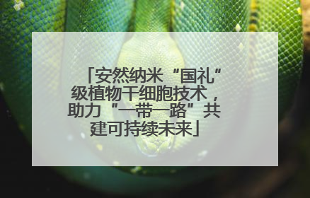 安然纳米“国礼”级植物干细胞技术，助力“一带一路”共建可持续未来
