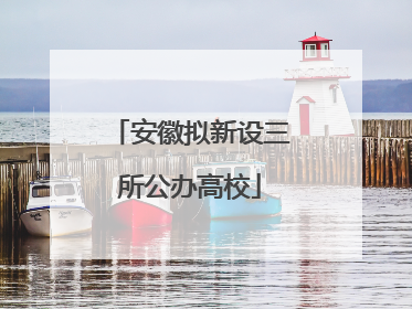 安徽拟新设三所公办高校