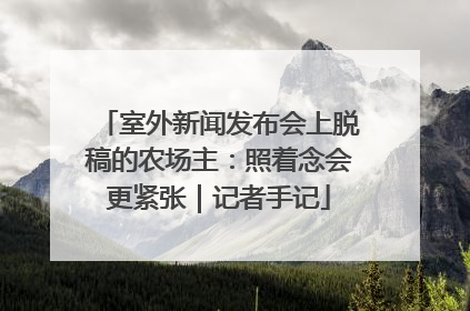 室外新闻发布会上脱稿的农场主：照着念会更紧张｜记者手记