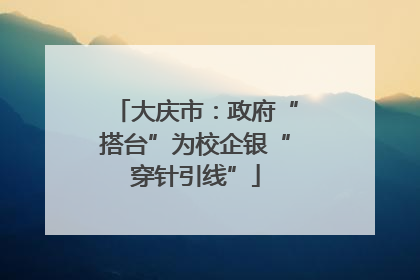 大庆市：政府“搭台”为校企银“穿针引线”