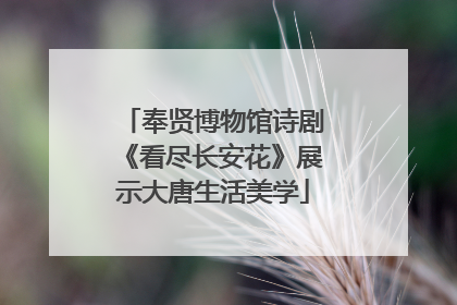 奉贤博物馆诗剧《看尽长安花》展示大唐生活美学