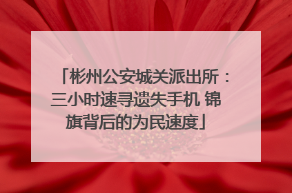彬州公安城关派出所：三小时速寻遗失手机 锦旗背后的为民速度