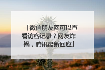 微信朋友圈可以查看访客记录？网友炸锅，腾讯最新回应