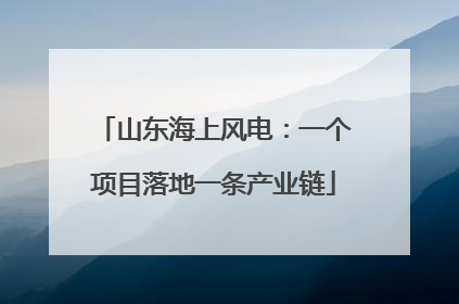 山东海上风电：一个项目落地一条产业链