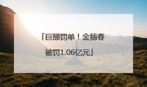 巨额罚单！金穗春被罚1.06亿元