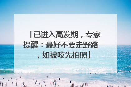 已进入高发期，专家提醒：最好不要走野路，如被咬先拍照