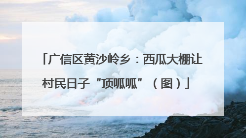广信区黄沙岭乡：西瓜大棚让村民日子“顶呱呱”（图）