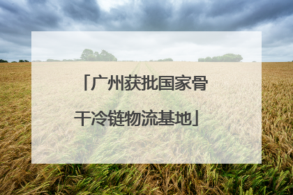 广州获批国家骨干冷链物流基地