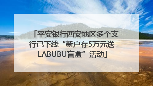 平安银行西安地区多个支行已下线“新户存5万元送LABUBU盲盒”活动