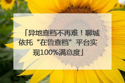 异地查档不再难！聊城依托“在鲁查档”平台实现100%满意度