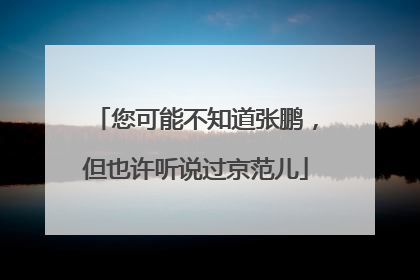 您可能不知道张鹏，但也许听说过京范儿