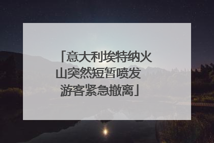 意大利埃特纳火山突然短暂喷发 游客紧急撤离