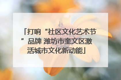 打响“社区文化艺术节”品牌 潍坊市奎文区激活城市文化新动能