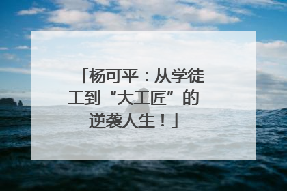 杨可平：从学徒工到“大工匠”的逆袭人生！