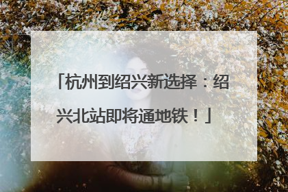 杭州到绍兴新选择：绍兴北站即将通地铁！