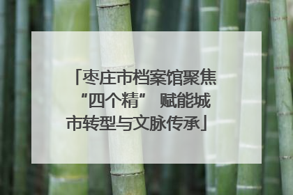 枣庄市档案馆聚焦“四个精” 赋能城市转型与文脉传承