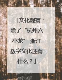 文化观察：除了“杭州六小龙” 浙江数字文化还有什么？