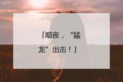暗夜，“猛龙”出击！