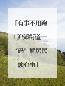 有事不用跑！沪郊街道一“码”解居民烦心事