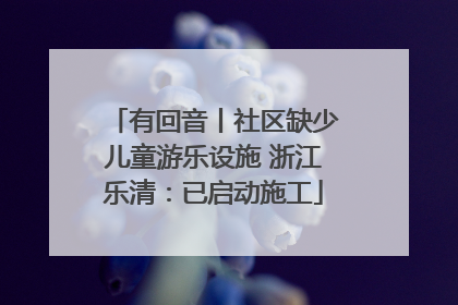 有回音丨社区缺少儿童游乐设施 浙江乐清：已启动施工