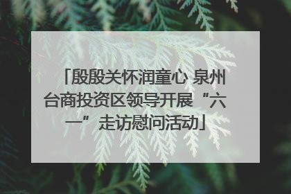 殷殷关怀润童心 泉州台商投资区领导开展“六一”走访慰问活动