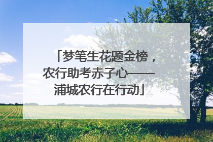 梦笔生花题金榜，农行助考赤子心——浦城农行在行动