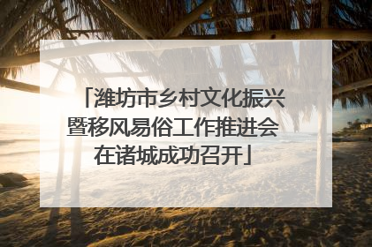 潍坊市乡村文化振兴暨移风易俗工作推进会在诸城成功召开
