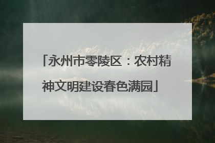 永州市零陵区：农村精神文明建设春色满园