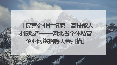 民营企业忙招聘，高技能人才很吃香——河北省个体私营企业网络招聘大会扫描