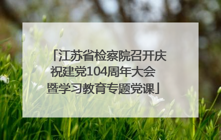 江苏省检察院召开庆祝建党104周年大会暨学习教育专题党课